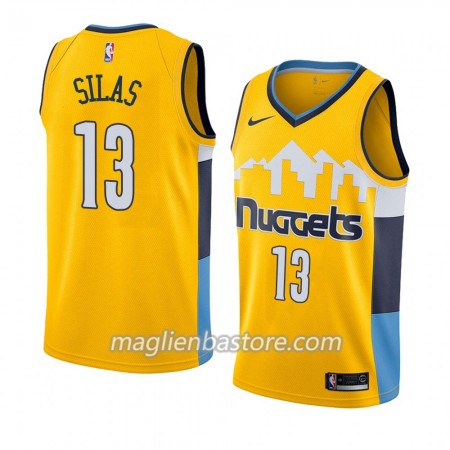 Maglia NBA Denver Nuggets Xavier Silas 13 2018-2019 Nike Giallo Swingman - Uomo